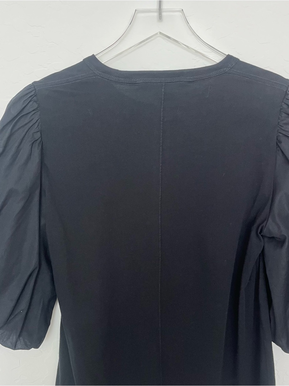 Veronica Beard Black Puff-Sleeve Crewneck Top - Picture 9 of 10